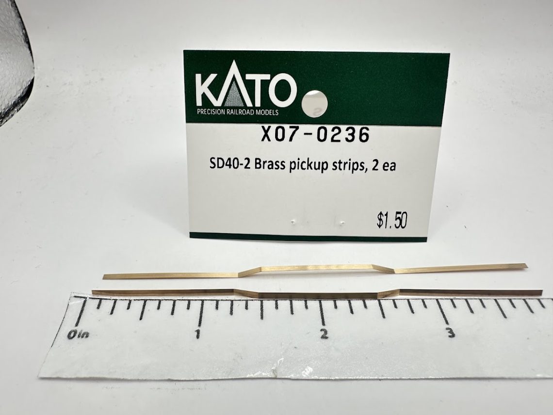 Brass Pickup Strips for SD40-2 Mid (N-Scale)