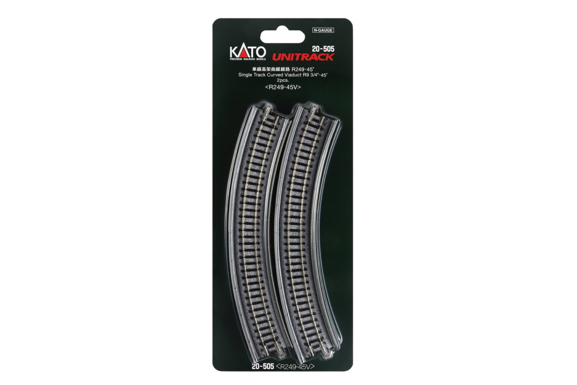N Single Viaduct Curv R249- 45d, (2 ea)