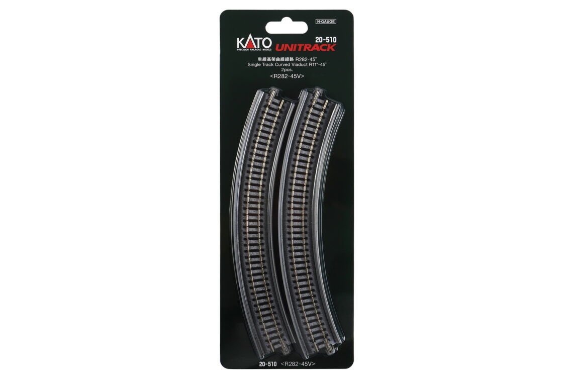 N Single Viaduct Curv R282- 45d, (2 ea)  (prev #23-036)