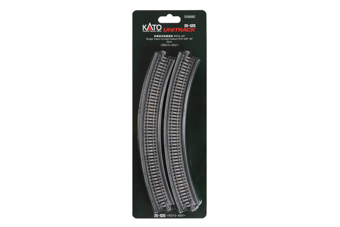 N Single Viaduct Curve R315- 45d, (2 ea)