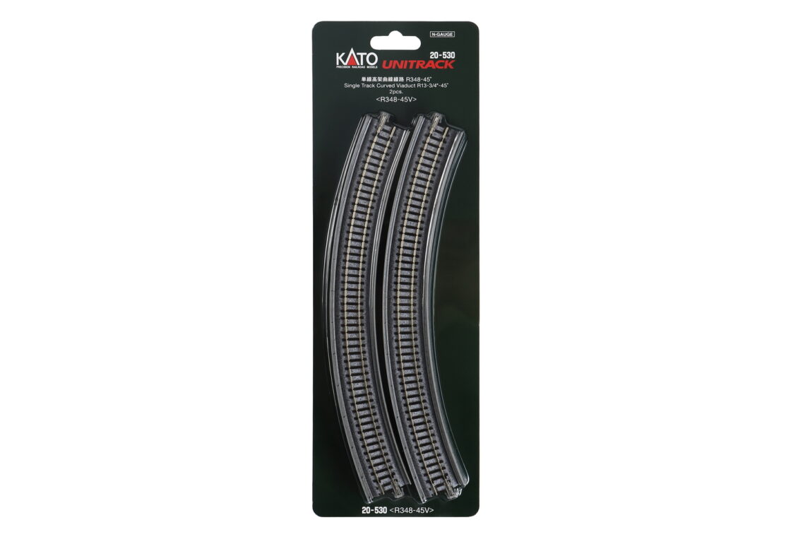N Single Viaduct Curve R348-45d, (2 ea)