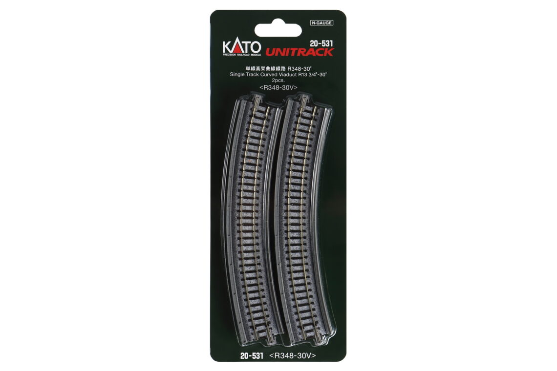 N Single Viaduct Curve R348- 30d, (2 ea)