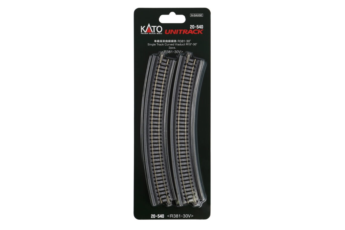 N Single Viaduct Curve R381- 30d, (2 ea)