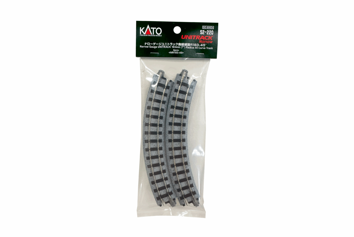 Narrow-Gauge UNITRACK 183mm (7") Radius 45 Curve Track [4 pcs]