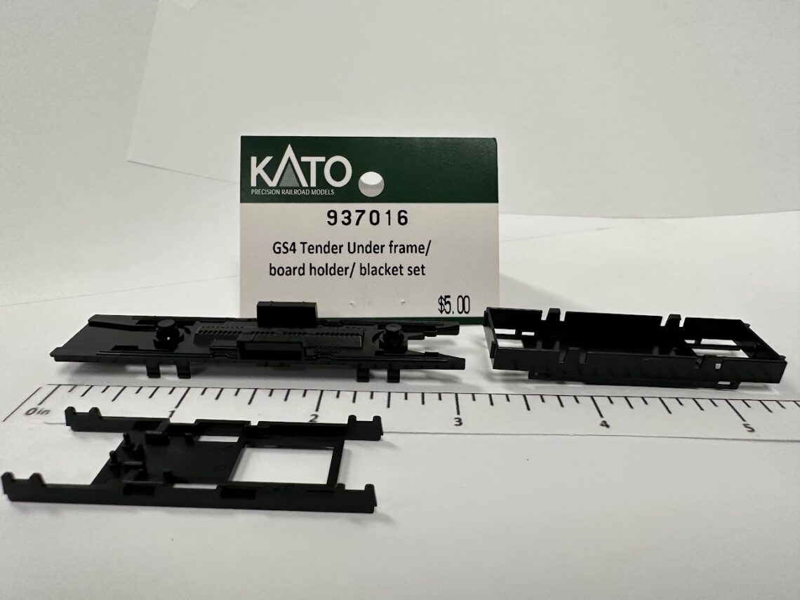 N GS4 Tender underframe, board holder, and weight bracket (N-Scale)