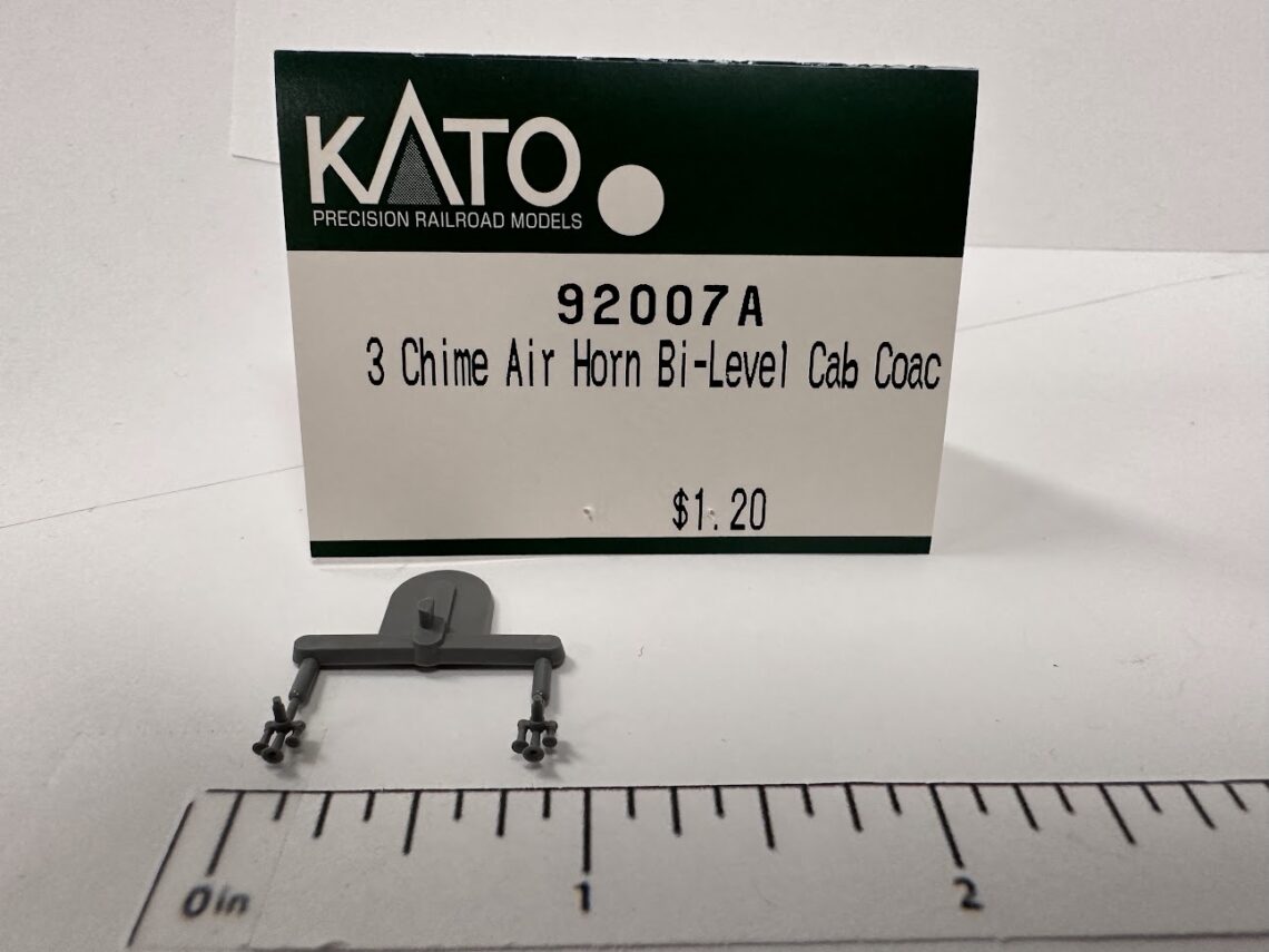 3-Chime Airhorn for Bi-Level Cab Coach, Grey (N-Scale)