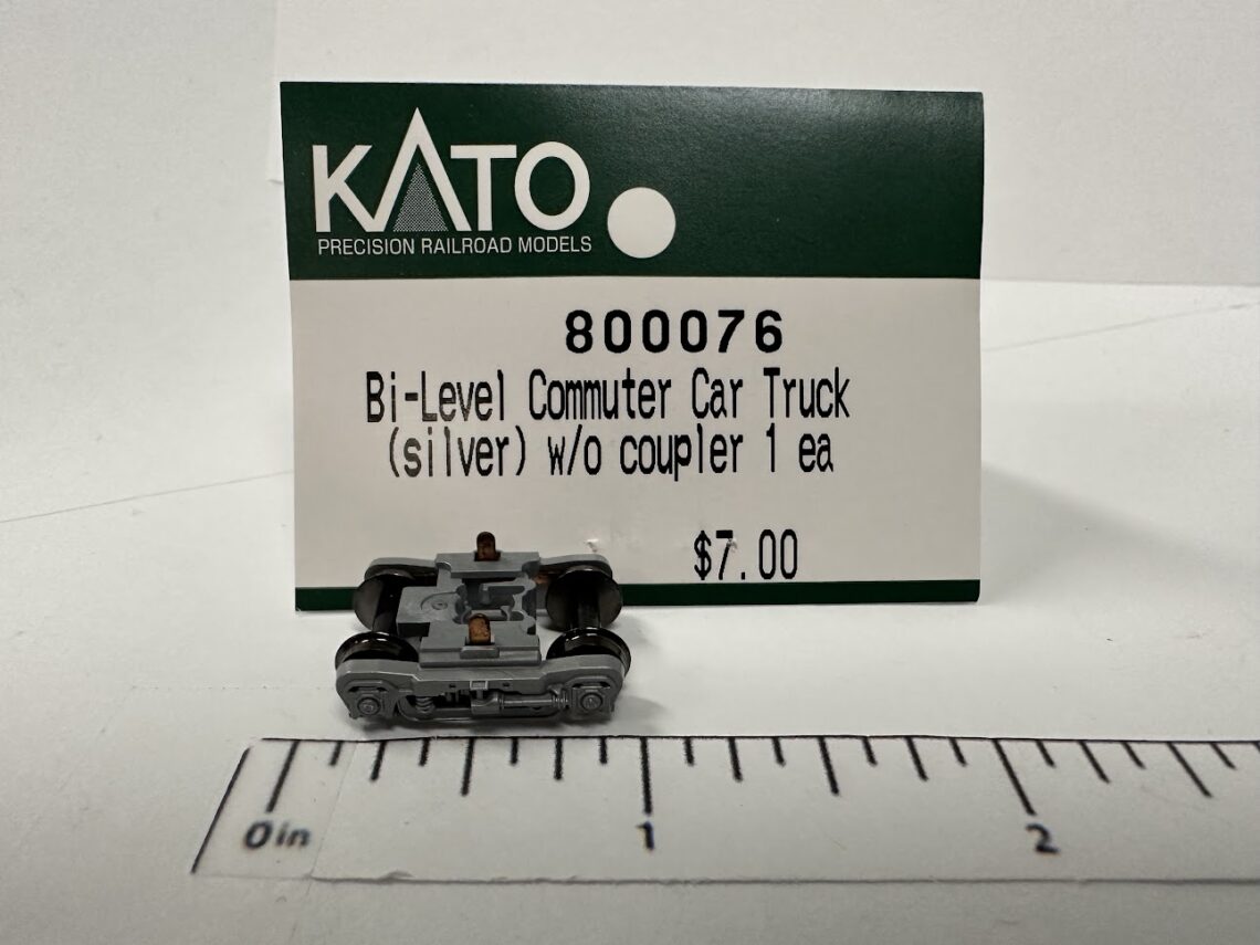 Bi-Level Commuter Car Truck (Silver) without Coupler (N-Scale)