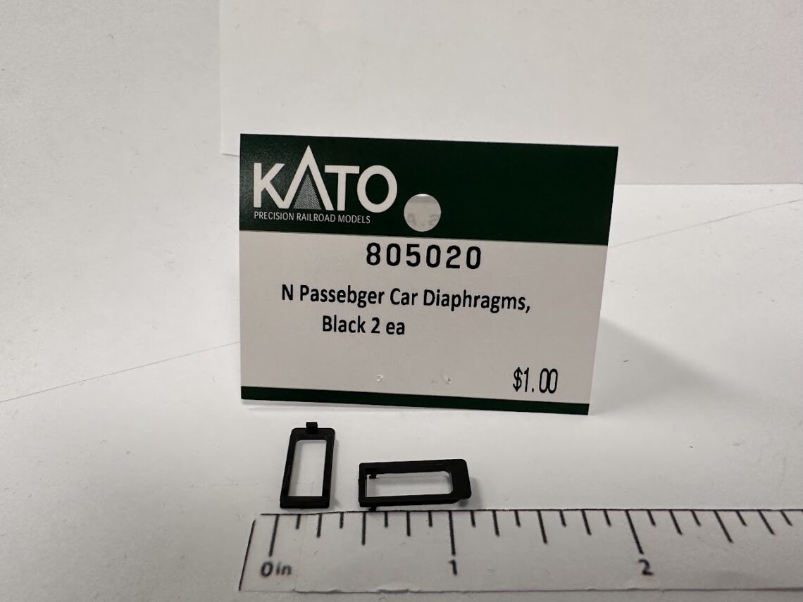 Passenger Car Diaphragms, Black (N-Scale)
