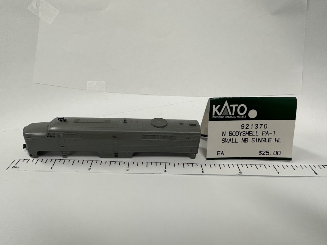 PA Bodyshell, Undec (1 HL, Small NB) (N-Scale)