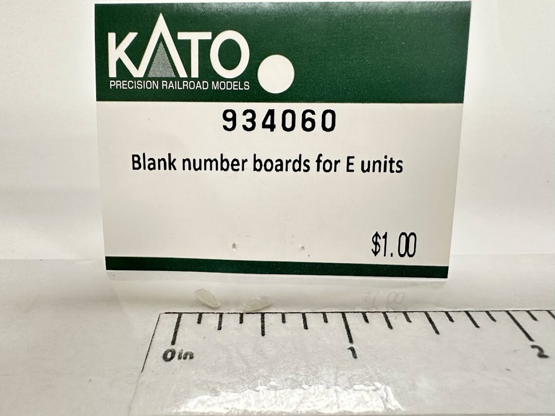 Number Boards for E Units  (N-Scale)
