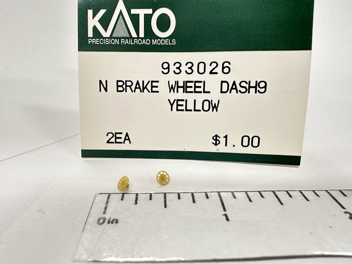 Eight Spoke Brake Wheel, Yellow (N-Scale)