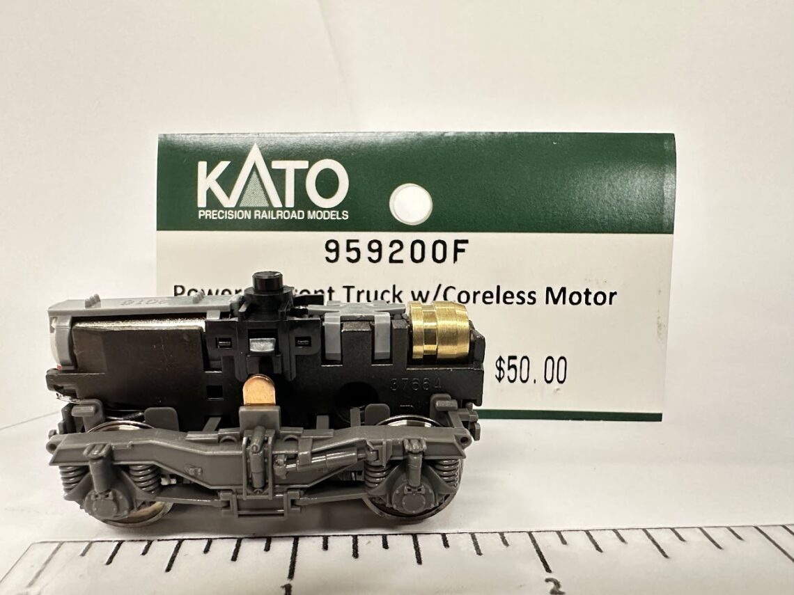 Powered Front Truck with Coreless Motor, Dark Gray(9' Truck wheel base, 40" Wheel diameter) (HO-Scale)