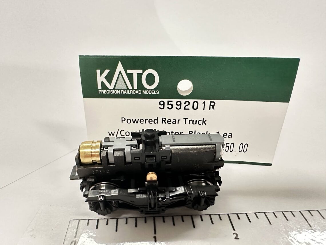 Powered Rear Truck with Coreless Motor, Black(9' Truck wheel base, 40" Wheel diameter) (HO-Scale)