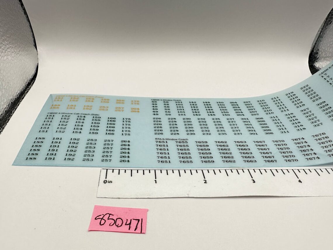 C&NW/RTA Bi-Level Dry Transfer Set (HO-Scale)