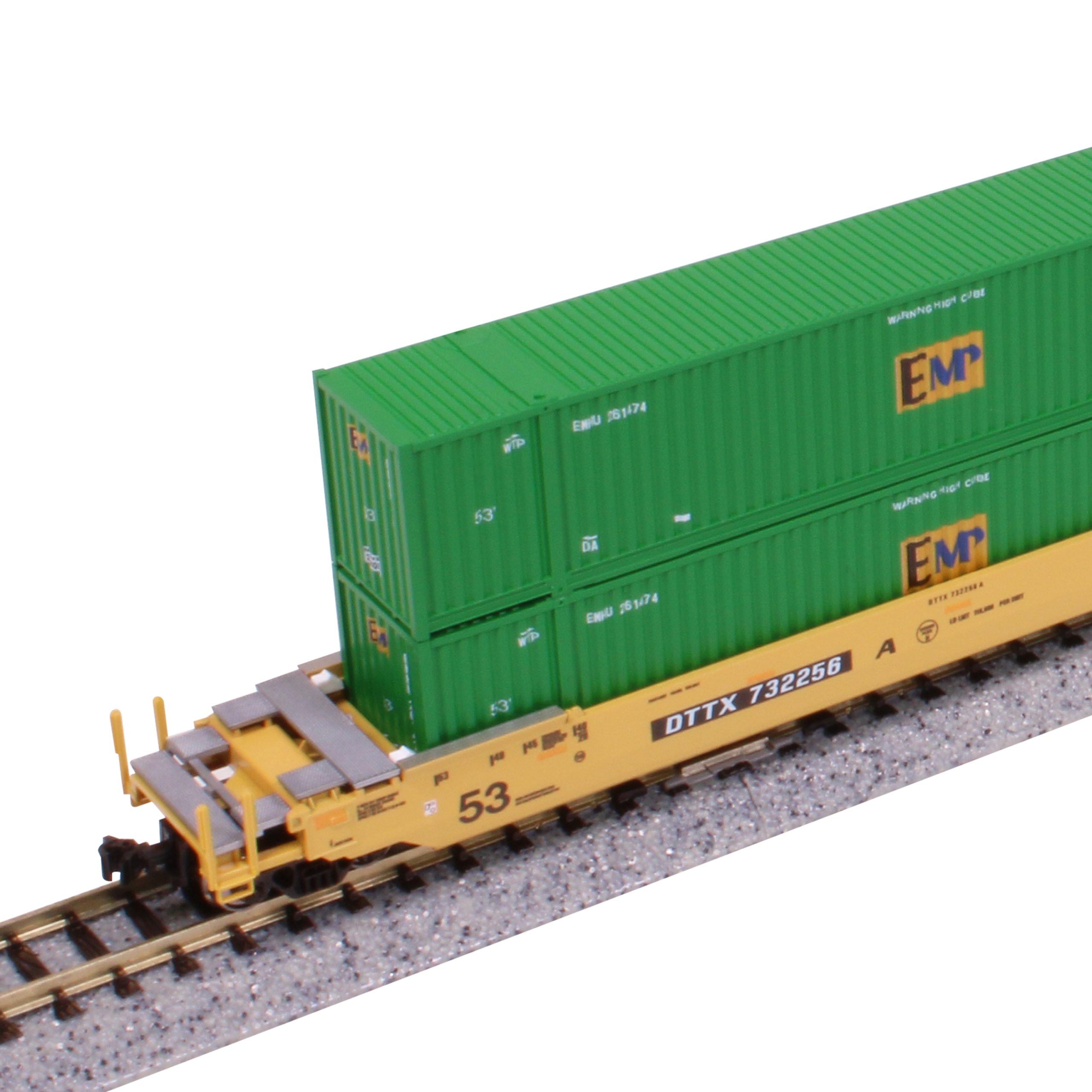 Gunderson MAXI-IV Double Stack Car w/ EMP Containers - Kato USA