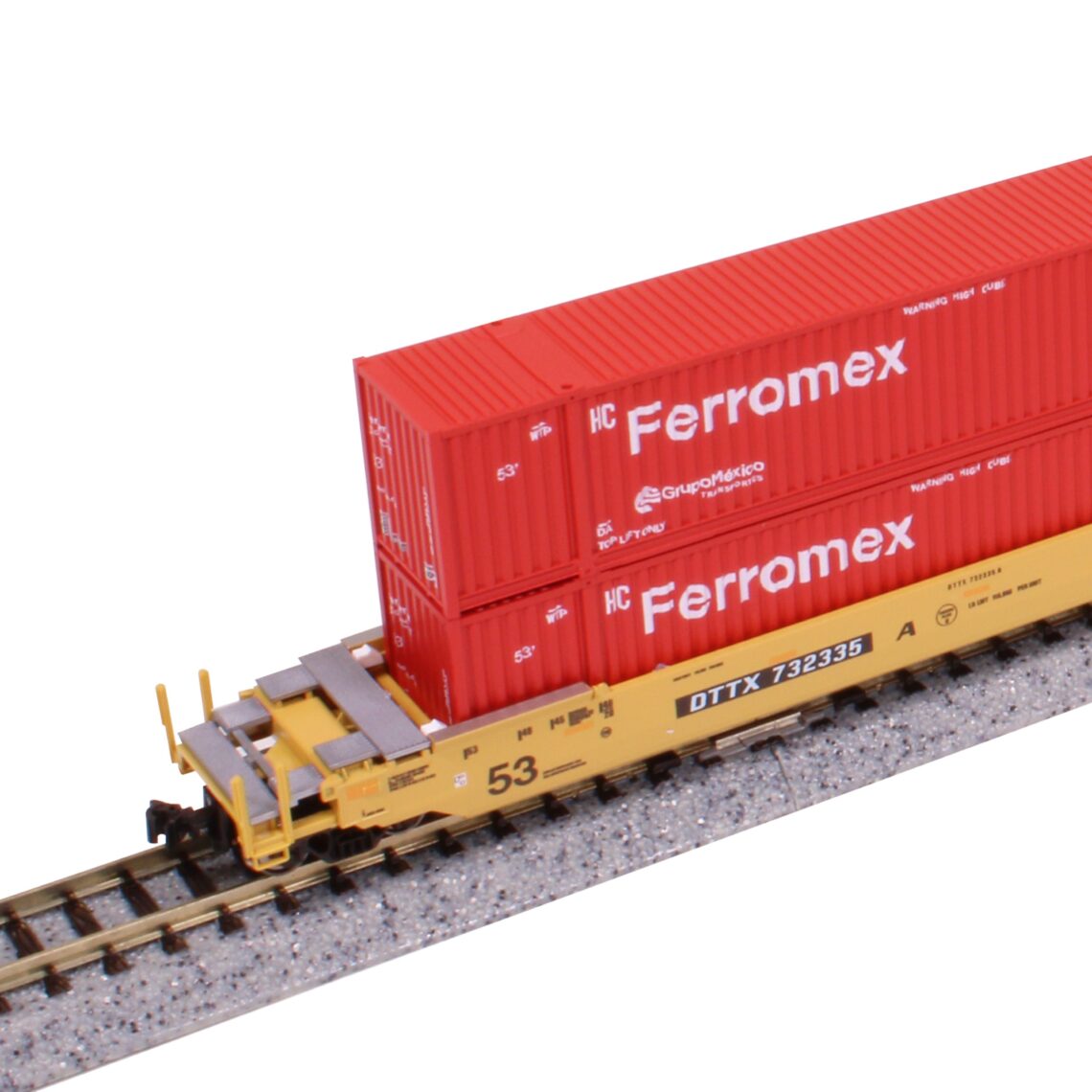 Gunderson MAXI-IV Double Stack Car w/ Ferromex Containers