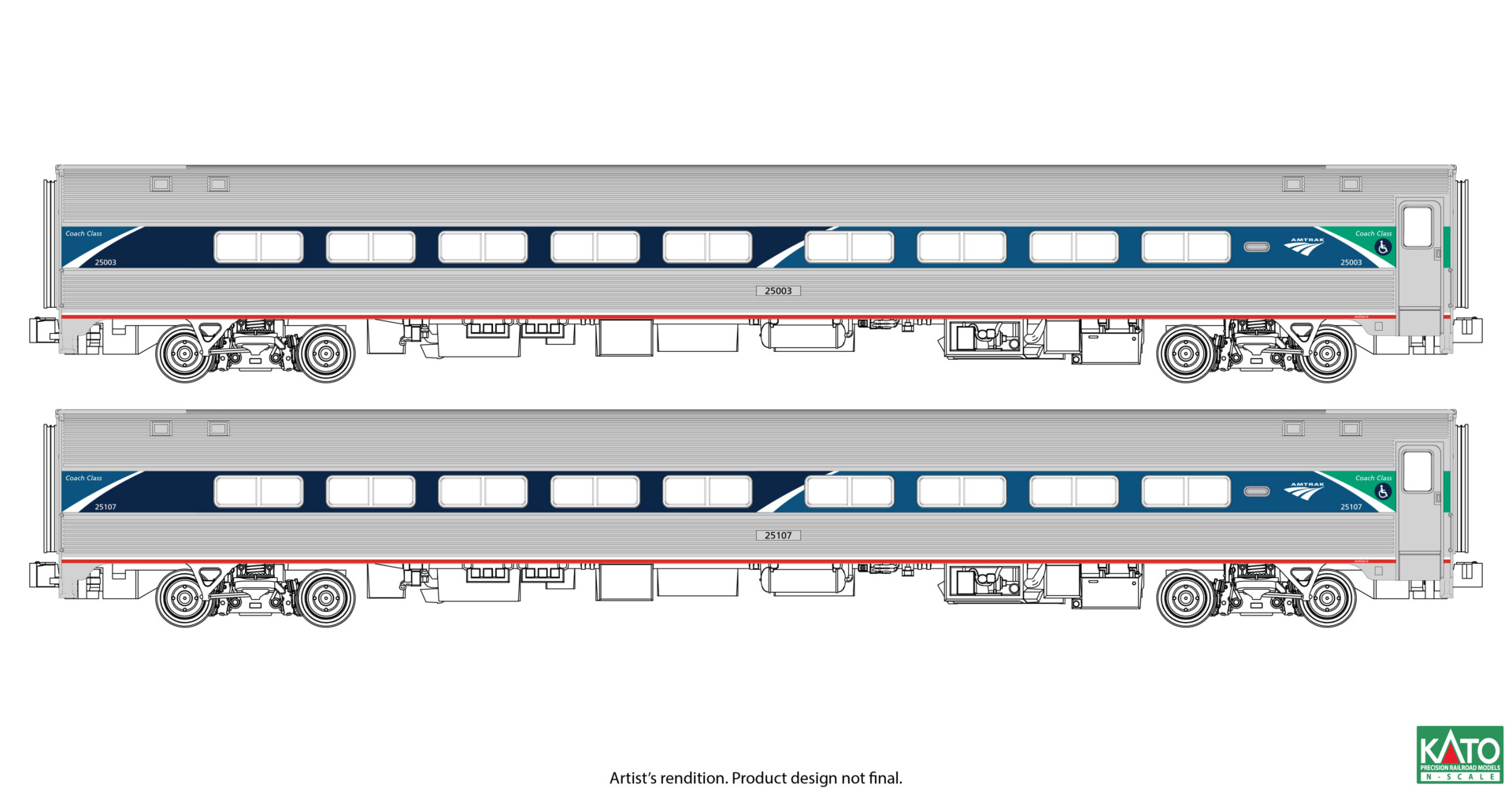 Amtrak Amfleet II Phase VII Paint Coach 2 Car Set - Kato USA Online Store