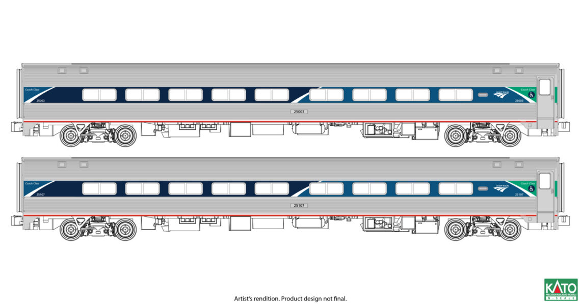 Amtrak Amfleet II Phase VII Paint Coach 2 Car Set