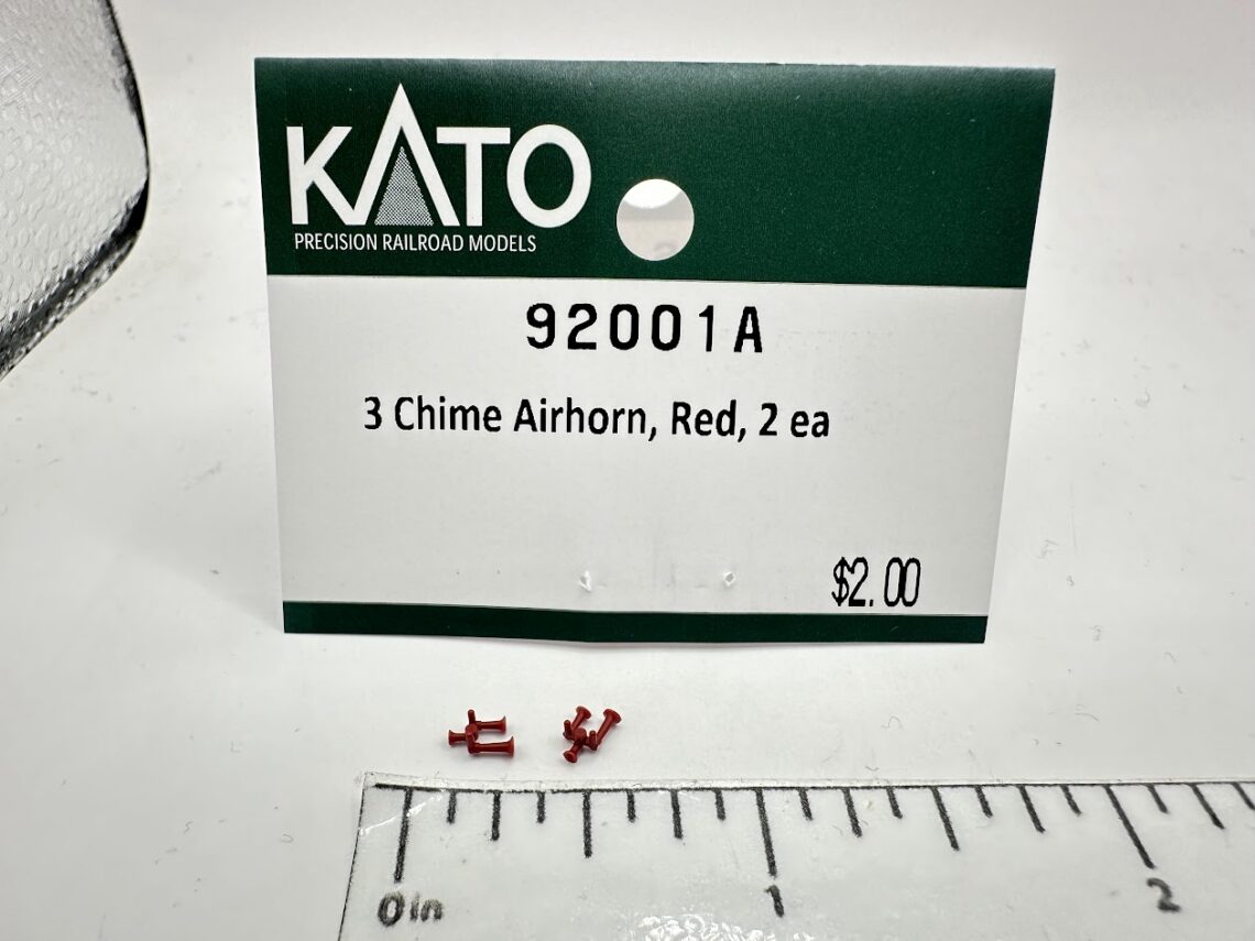 3 Chime Airhorn, CP Red (N-Scale)