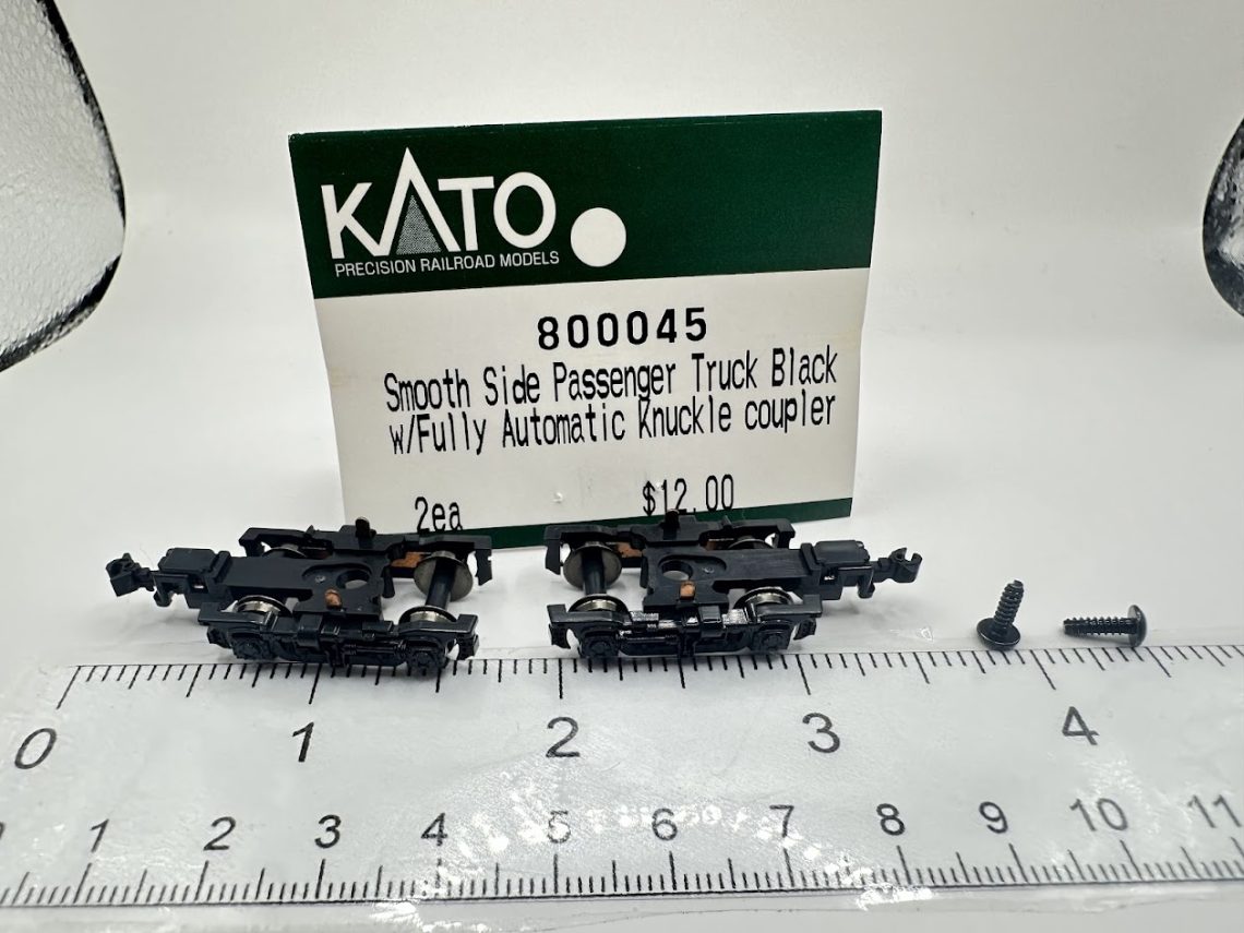 Smooth Side Passenger Truck, Black (w/ Fully Automatic Knuckle coupler), 2 ea